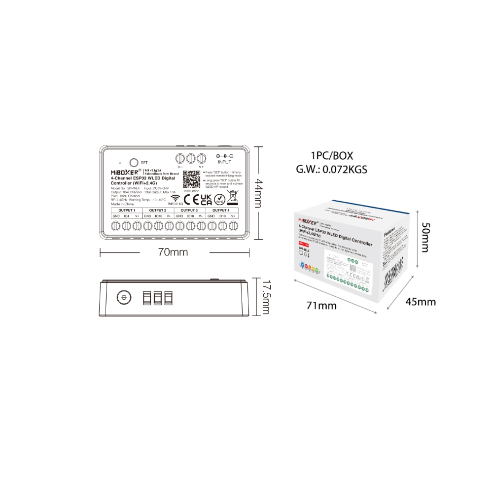 Ws2812B - Miboxer SPIW5-4 5w1 Kontroler LED SPI