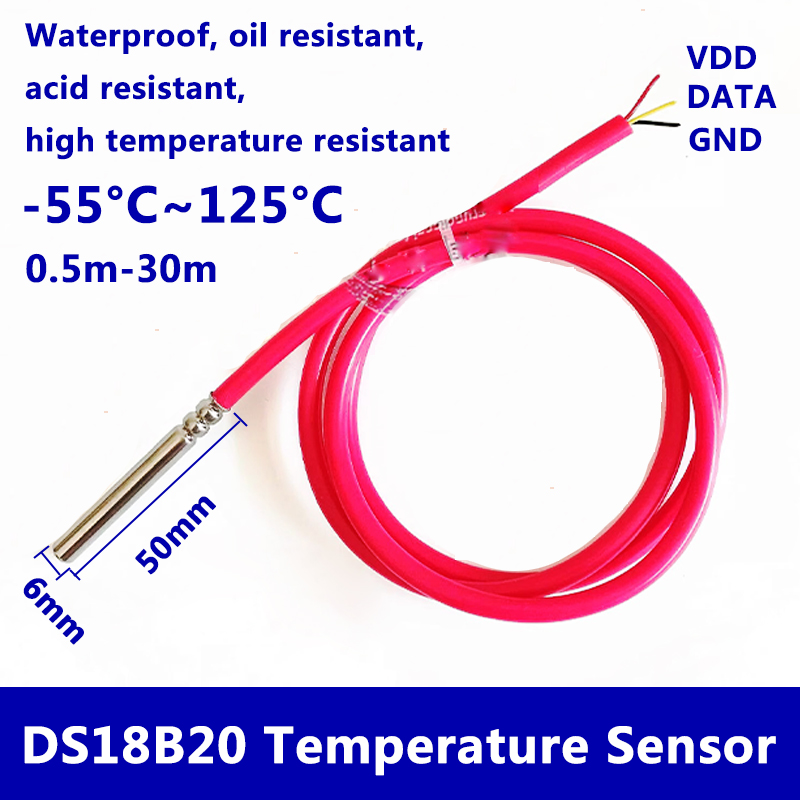 Ds18B20 - Wodoodporny cyfrowy czujnik temperatury DS18B20, sonda