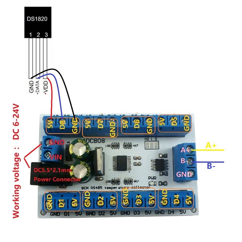 ELETECHSUP 8Ch Ds18b20 Rs485 M – Ds18B20 recenzja i cena