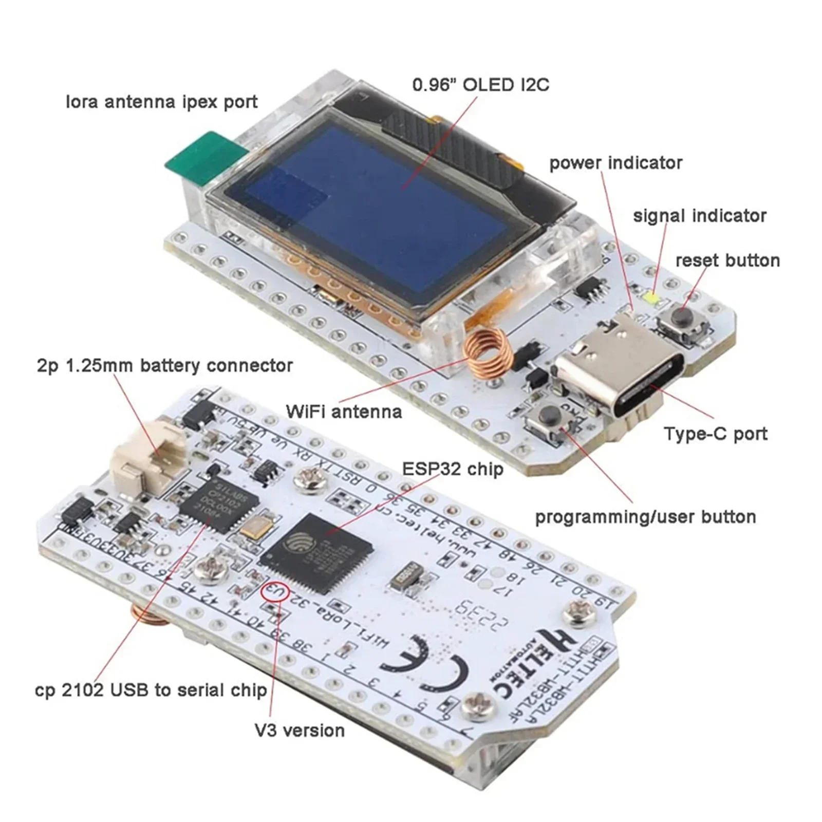 ESP32 lora 32 v3 HTIT-WB32LA V – Oled Display 0.96 recenzja i cena