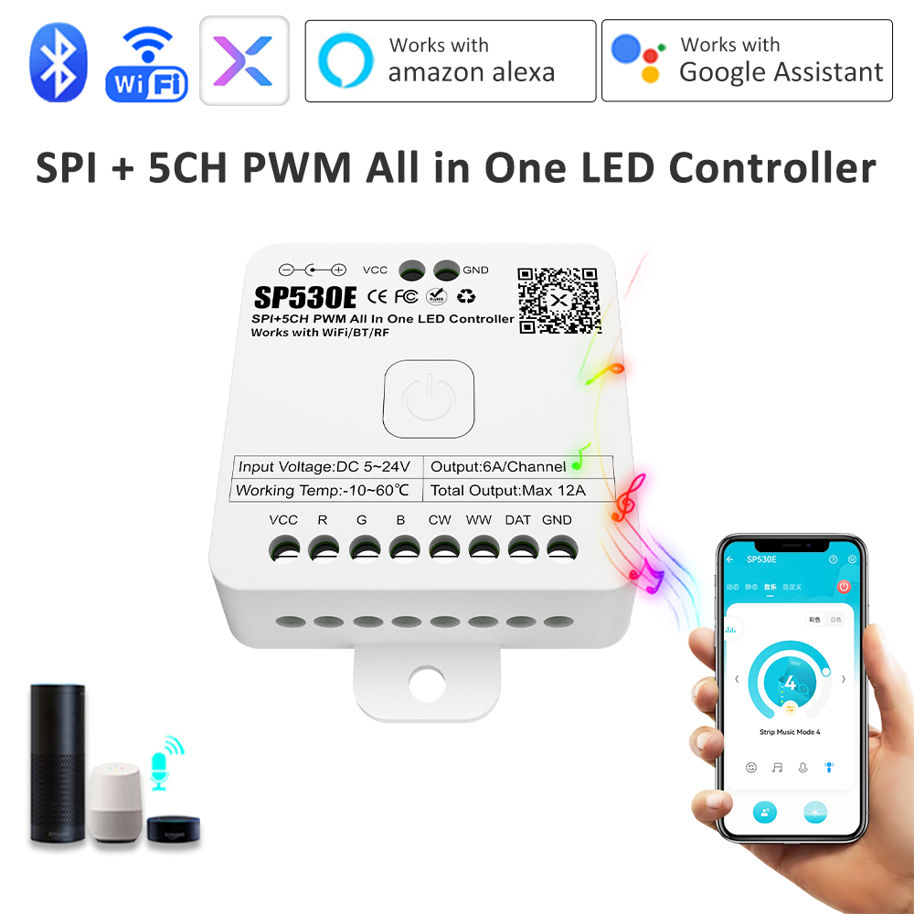 Kontroler LED All In One SP530 – Ws2812B Strip 5V recenzja i cena